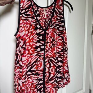 Vibrant Red and Black Women's Top petticoat alley